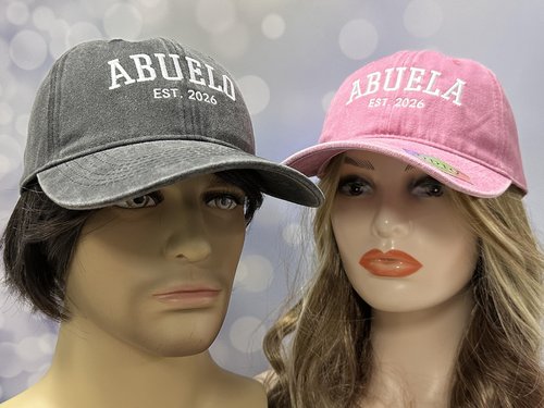 GDIQ New Abuela Abuelo Est 2026 Hats, Gifts for Future Grandparents Grandma and Grandpa, Promoted to Papa Nana Announcement Matching Set