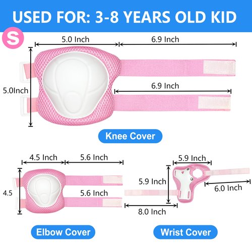 Toddler Kids Knee Pads and Elbow Pads Set,Kids Skate and Ice Skate Guard,Knee Pads Protector for Skateboarding,Elbow and Knee Pads Kid 4-6 Years