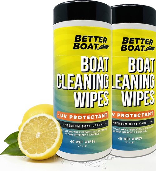 Boat Cleaner Wipes - UV Protection Marine Vinyl Cleaner for Seats, Leather, Dashboard & Interior