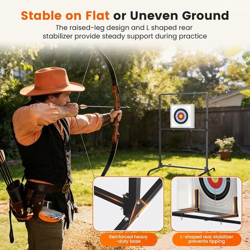 JY PERFORMANCE Archery Target Stand - Adjustable for 30-Inch Bag & Foam Targets | Indoor & Outdoor Use