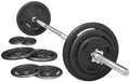 Fitvids Signature Fitness Cast Iron Standard Weight Plates Including 5FT Standard Barbell with Star Locks – 45-Pound Set (35 Pounds Plates + 10 Pounds Barbell) – nan – Black