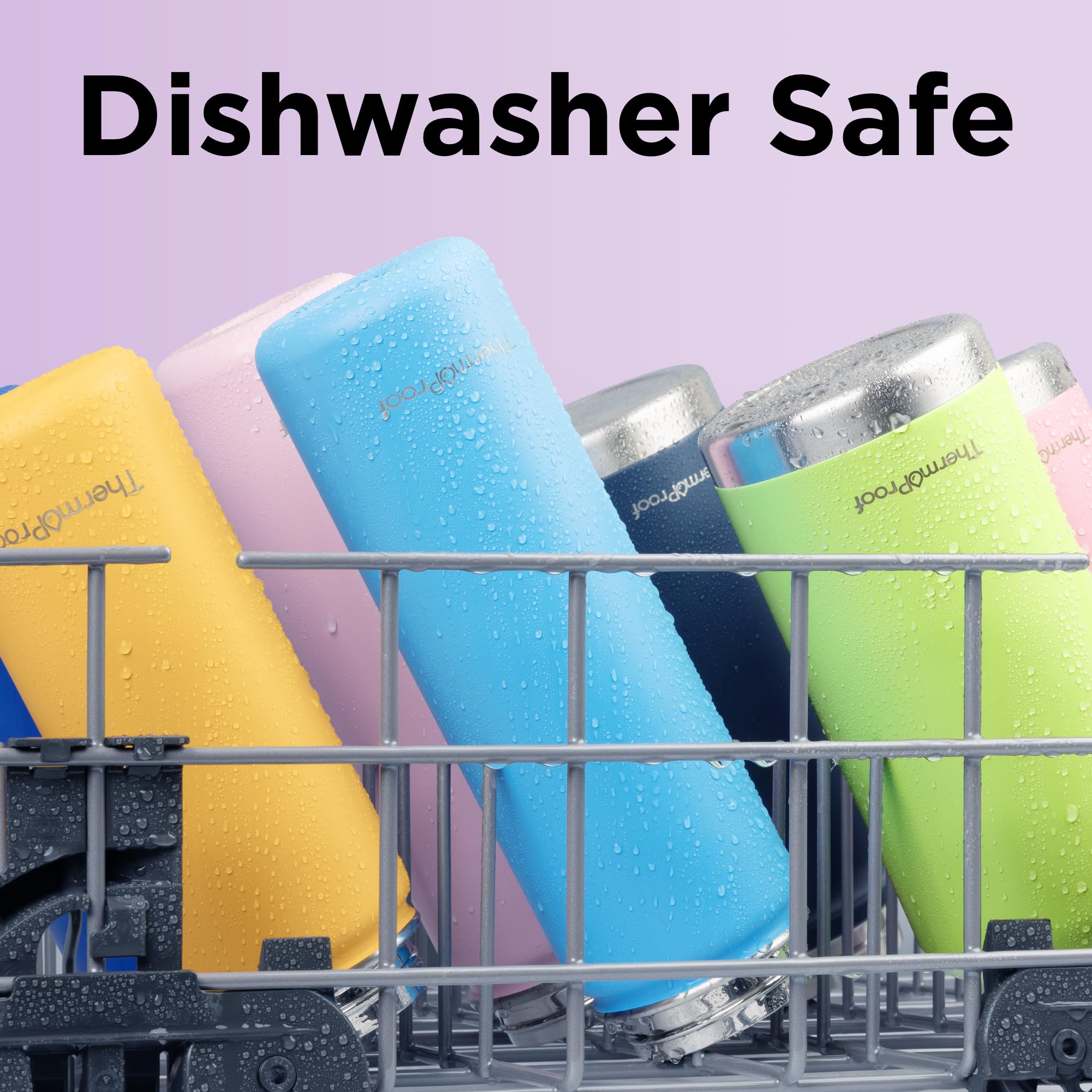 ThermoProof Double-Walled Vacuum Insulated Stainless Steel Water Bottle - Wide Mouth with Chug & Spout Lids, Dishwasher Safe, Reusable, Leakproof, Hot & Cold for Men, Women & Kids - 22oz, Blue