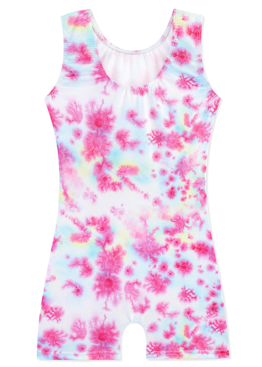 HOZIY Gymnastics Leotards for Girls Size 8-10 8-9 9-10 Years Tumbling Outfits Tie Dye Flower Floral Biketard Pink White Blue Yellow Dance Clothing Toddlers Sparkly