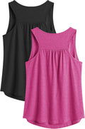 PINSPARK Racerback Workout Tops for Women - Lightweight Sleeveless Athletic Gym Tanks, 2 Pack S-3XL