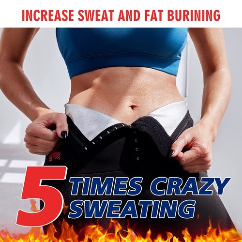 KUMAYES Sauna Leggings for Women Sweat Pants High Waist Compression Slimming Hot Thermo Workout Training Capris Body Shaper (Black, X-Large)
