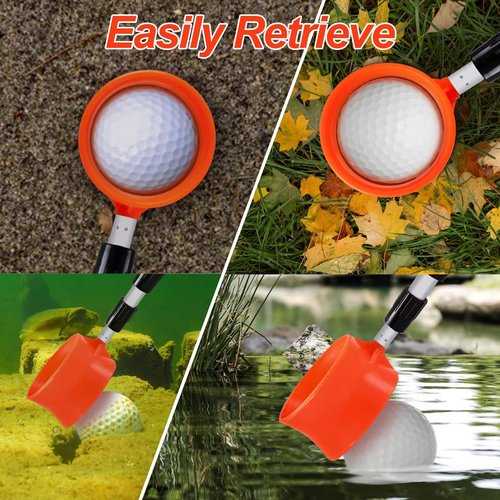 ToVii Golf Ball Retriever - Telescopic 18ft Aluminum Alloy Pole and Firm Nylon Cup Grabber