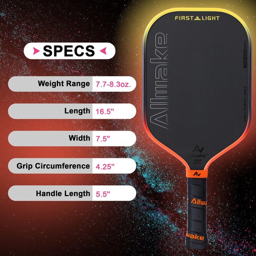 ALLWAKE Professional Pickleball Paddles - T700 Raw Carbon Fiber with Foam Injected Edges for Expanded Sweet Spot - Control & Power Paddle for All-Level Players ﻿ ﻿