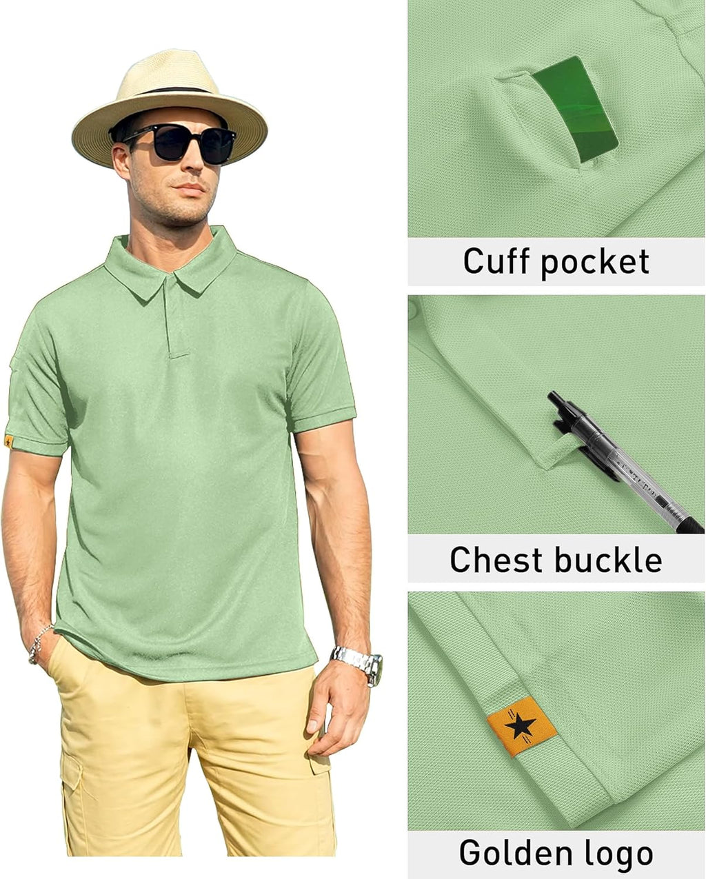 ZITY Men's Polo Shirt - Short Sleeve Athletic Golf T-Shirt | Casual Stylish Collared Design