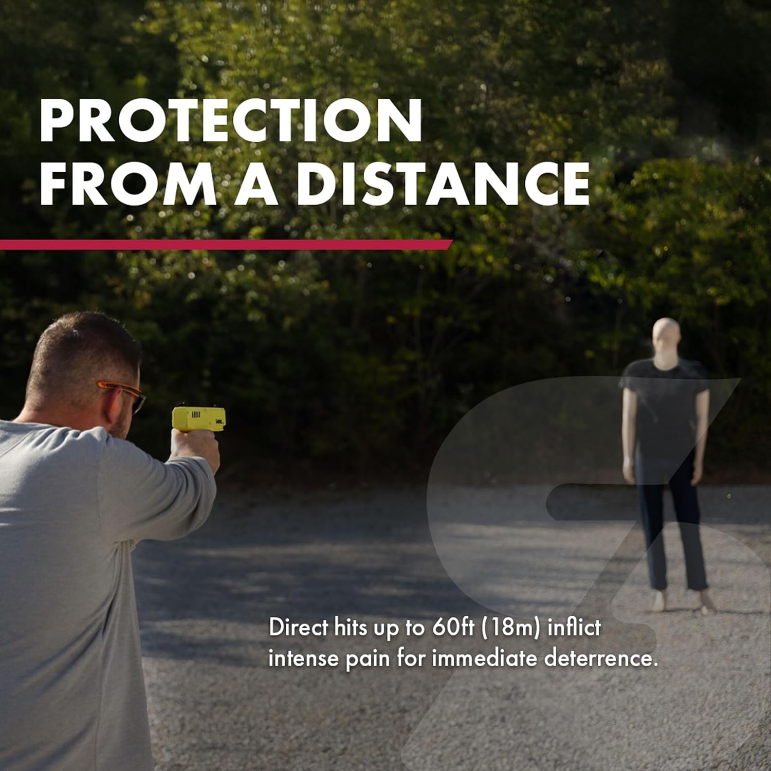Sabre Home Defense Projectile Launcher - Large Size with 7 Impact Projectiles | 40% More Stopping Power