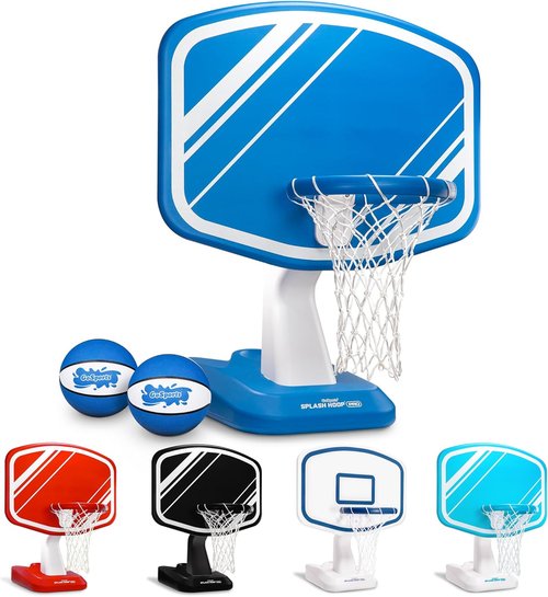 GoSports Splash Hoop | Swimming Pool Basketball Game with 2 Balls & Pump - Fun for All Ages