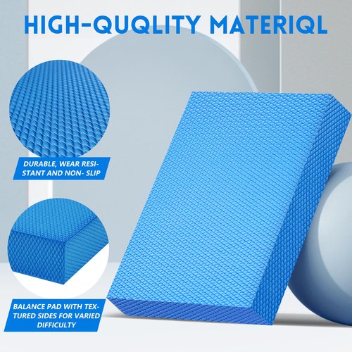 Corsiampoo Foam Balance Pad-15.6x13x2 Inches Stability Trainer Pad, Non-Slip&Stability, Exercise Balance Pads for Physical Therapy, Yoga, Dancing Balance Training, Pilates and Fitness, Blue