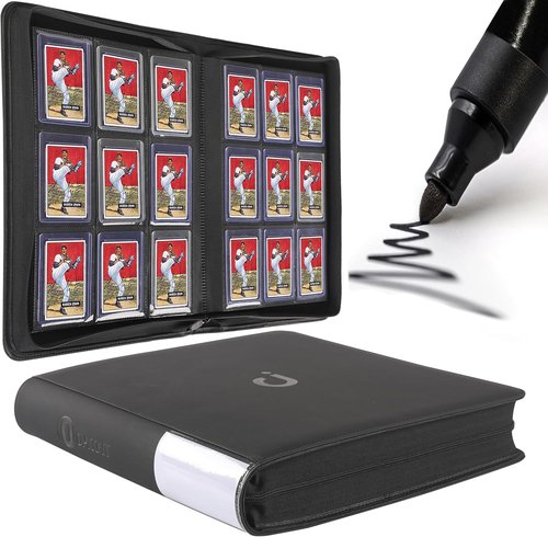 D DACCKIT Top Loader Binder - Holds 288 Trading Cards | 9-Pocket Classic Black Design