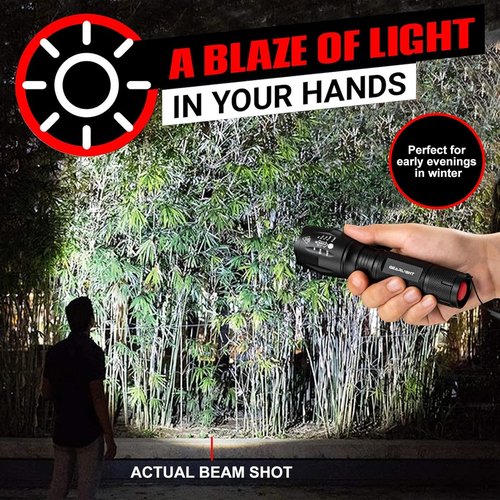 **Skiennix LED Flashlight - High Lumens Mini Tactical 2-Pack with 5 Zoomable Modes | Compact for Camping & Emergency**
