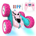 Hamdol Pink Remote Control Car for Girls, 360° Flipping Stunt Car with LED Headlights, Rechargeable 4WD Electric Toy Vehicle, Princess Gift for 6 7 8 9 10 11 Year Old Girls, Birthday & Christmas Toy