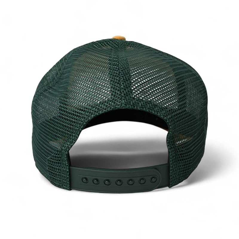 American Needle Mack Trucks Unisex Adjustable Snapback Trucker Hat - Sinclair (Ivory/Green/Yellow)