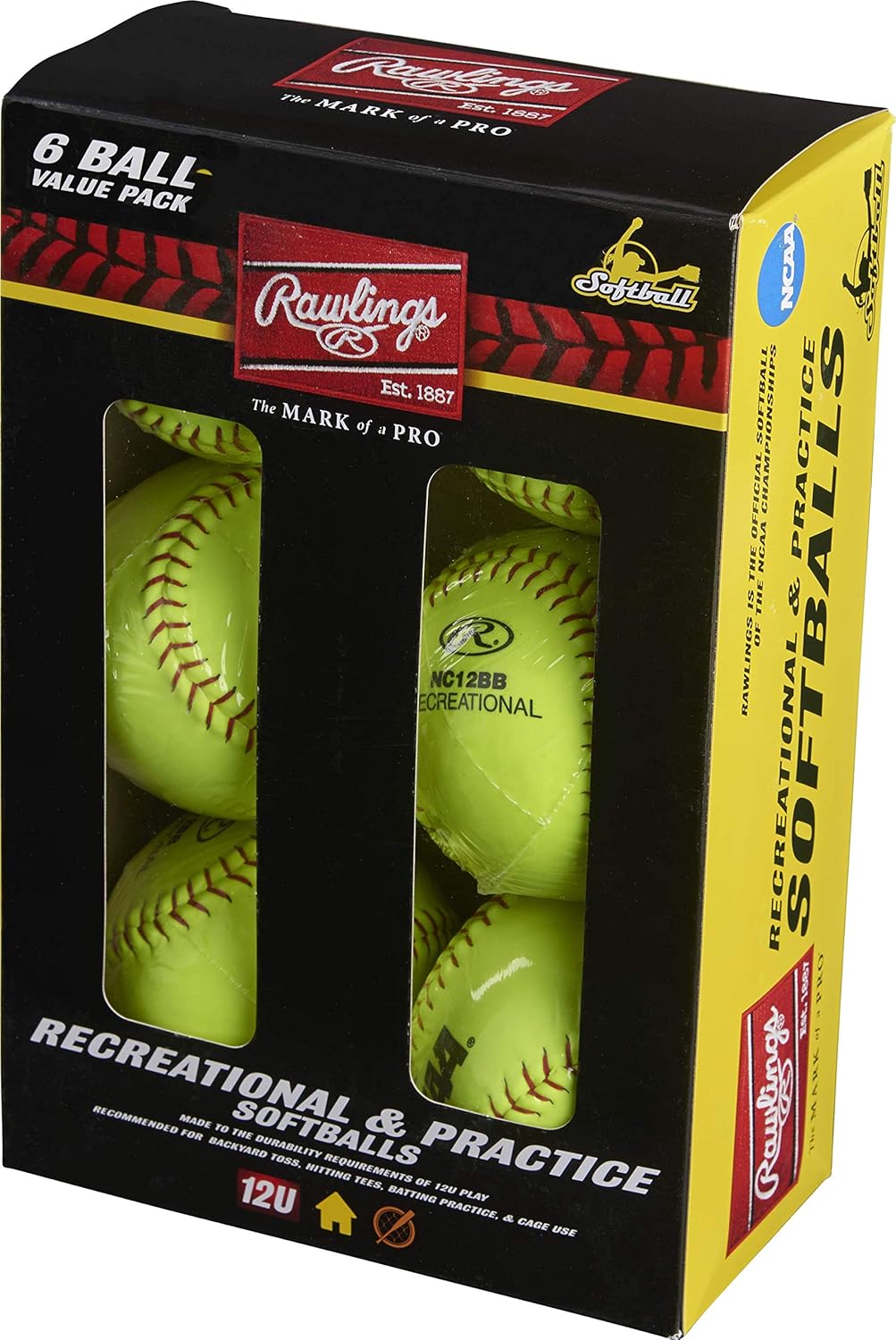 Rawlings Fastpitch Softballs - NCAA Approved | 11" & 12" Sizes | Available in 6 & 12 Count Packs