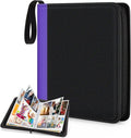 CLOKORIA Trading Card Binder - 440 Pocket Holder Case with 55 Sleeves for TCG & Sports Cards | Purple & Black
