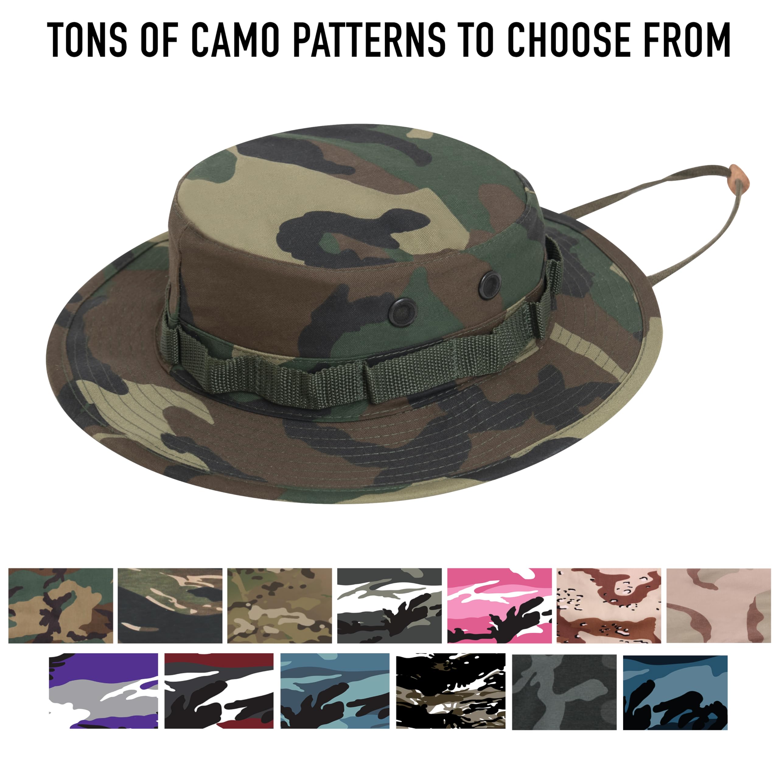 Rothco Boonie Hat - Ultimate Sun Defense for Outdoor Adventures – Tiger Stripe Camo – 7 3/4