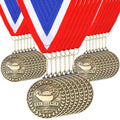 Quelay 100 Pcs 2'' Award Medals Bulk Gold Winner Medals with Neck Ribbons Metal Trophy Award Prize Gift for Tournaments, Competitions, Party, Kids and Adults (Excellence)