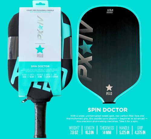 PELLO PXIV Carbon Fiber Pickleball Paddle | USAPA Approved | Toray 700 Carbon Fiber face | Polypropylene Honeycomb Core | Pickle Ball Racket for Power, Spin and Control