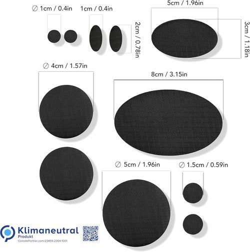 aZengear Down Jacket Repair Patches Kit - 33 Waterproof Self-Adhesive Patches in Black, Clear & Navy for Coats & Gear