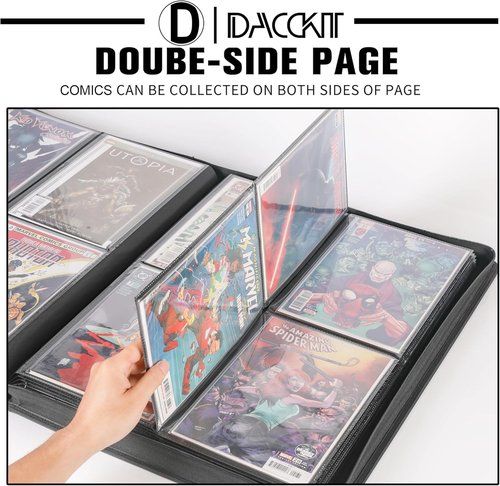 D DACCKIT Premium Comic Binder - Holds 96 Regular Comics & Bagged/Boarded - Brilliant Green