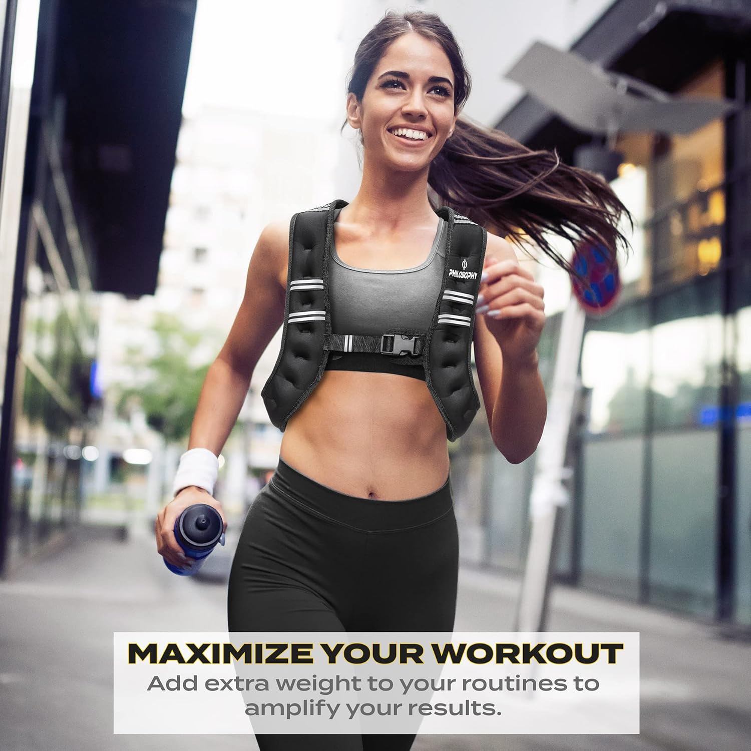 Philosophy Gym Weighted Workout Vest - Enhance Strength Training & Fitness | Adjustable Size