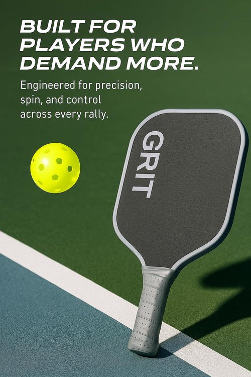 GRIT Carbon Control Pickleball Paddle – T700 Carbon Fiber Face, 16mm Polypropylene Core, Lightweight Paddle for Spin, Power & Control