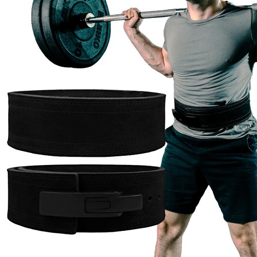 Hawk Sports Weightlifting Belt for Men and Women, 10mm x 4" Genuine Leather Lever Belt for Bodybuilding, Perfect for Deadlifting, Powerlifting, and Squats - Medium, Black