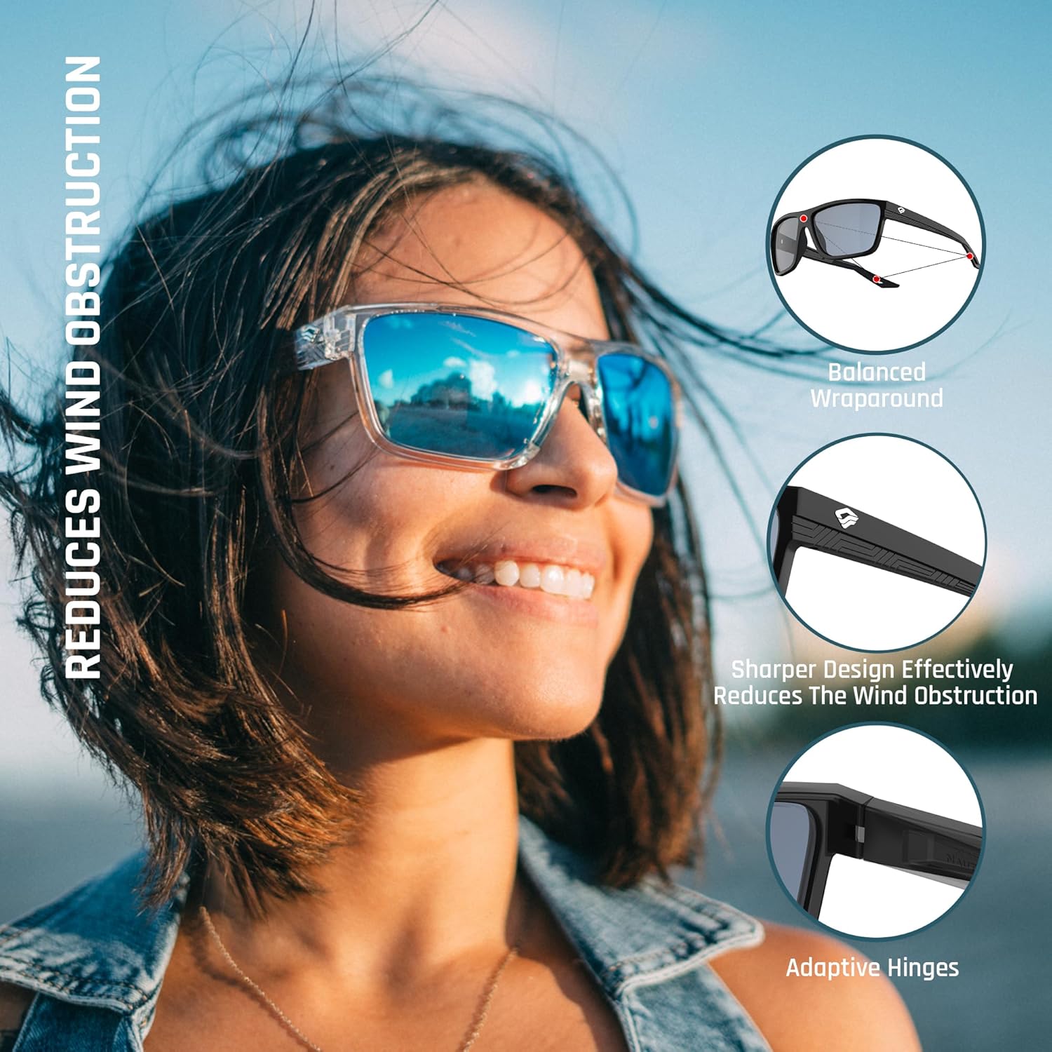 TOREGE Polarized Sports Sunglasses - UV Protection & Lightweight Design for Fishing & Golfing