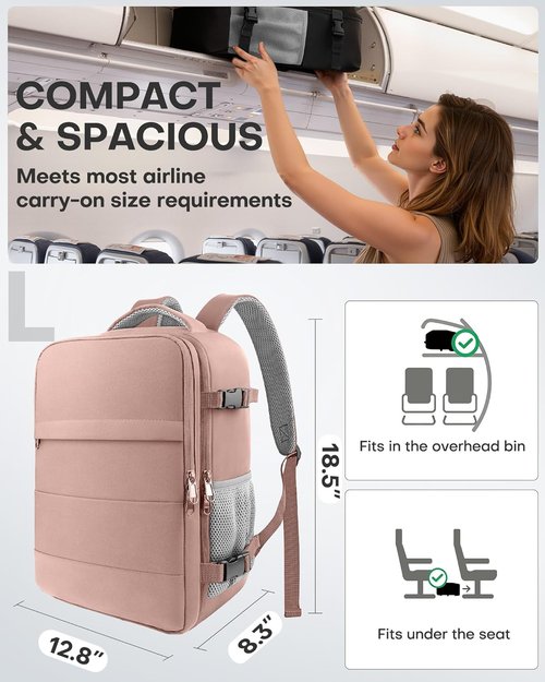 Laptop & Travel Essentials | Pink 12.8"x8.3"x18.5