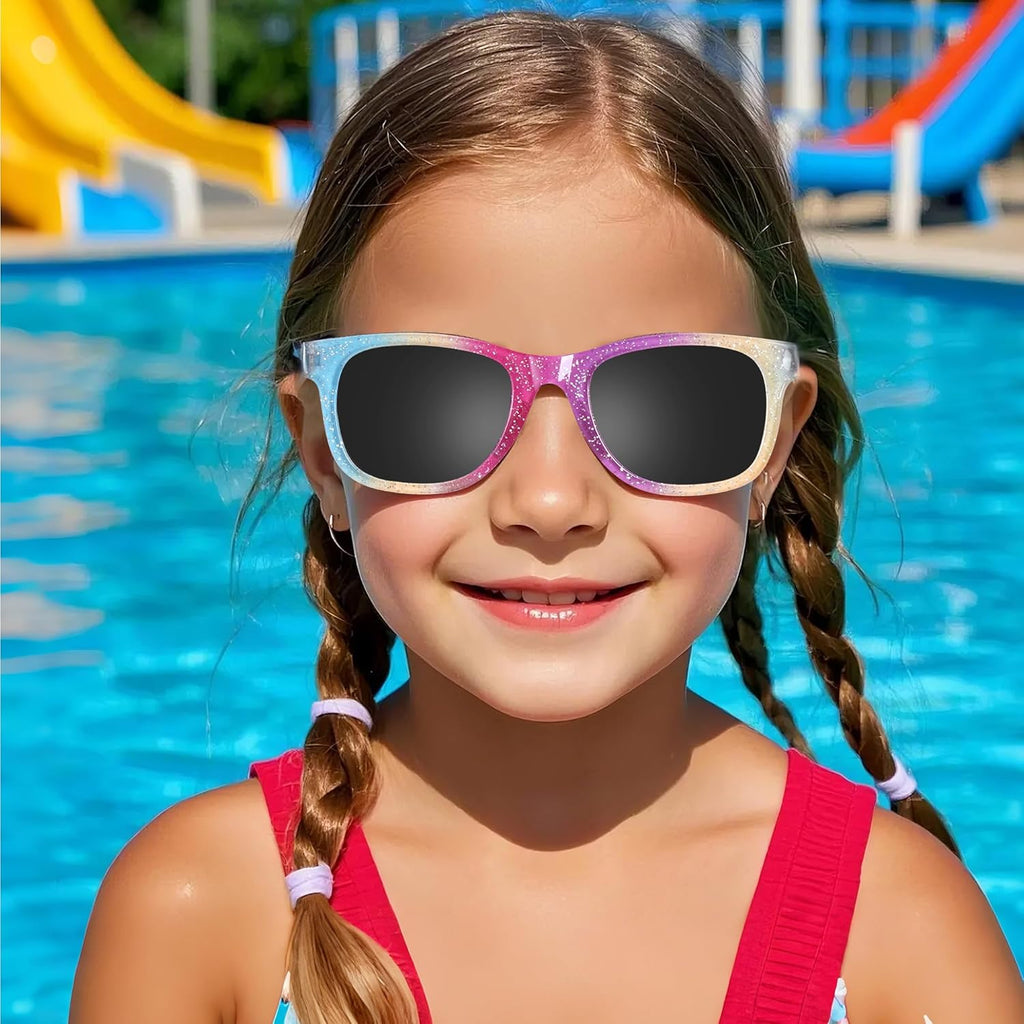 Obmwang Kids Sunglasses - Princess Glitter Design with UV 400 Protection | 3 Pack for Toddler Girls
