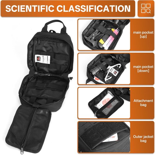 Gracedon Tactical MOLLE Medical Admin Pouch - Durable Laser Cut Utility Bag with Patch