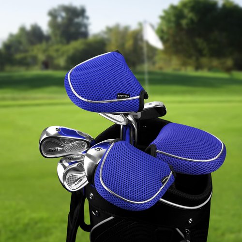 Andux Mallet Cover Golf Putter Head Covers for Center Shaft Putter MT/TG16 Blue, Semicircle