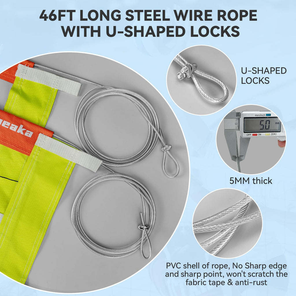 Professional Volleyball Net with Aircraft Steel Cable, Scoring Design - Anti-UV & Heavy Duty for Outdoor, Backyard, Pool, Schoolyard, Beach - Easy Set Up with Storage Bag