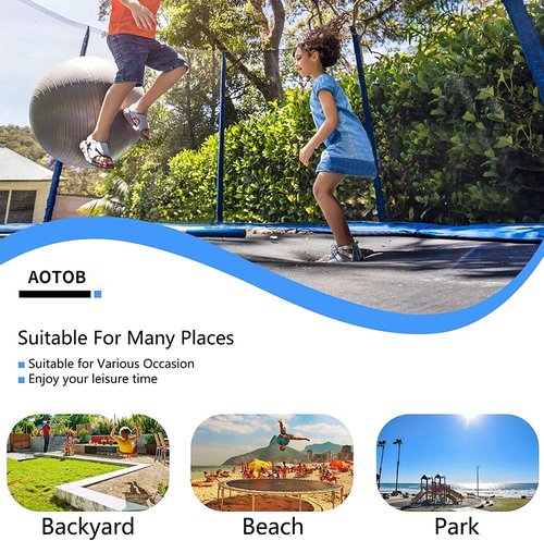 AOTOB Trampoline with Safety Enclosure Net - Heavy Duty Jumping Mat & Basketball Hoop | 8FT to 15FT Sizes