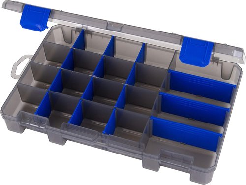 Flambeau Outdoors Zerust MAX 4004ZM Tuff Tainer | Fishing Utility Box with 20 Compartments & 15 Dividers - 11" L x 7.25" W x 1.75" D