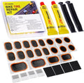 Bike Tire Repair Kit - 20 PCS Vulcanizing Patches with Manual, Rasp & Lever | Essential for Mountain & Road Bikes