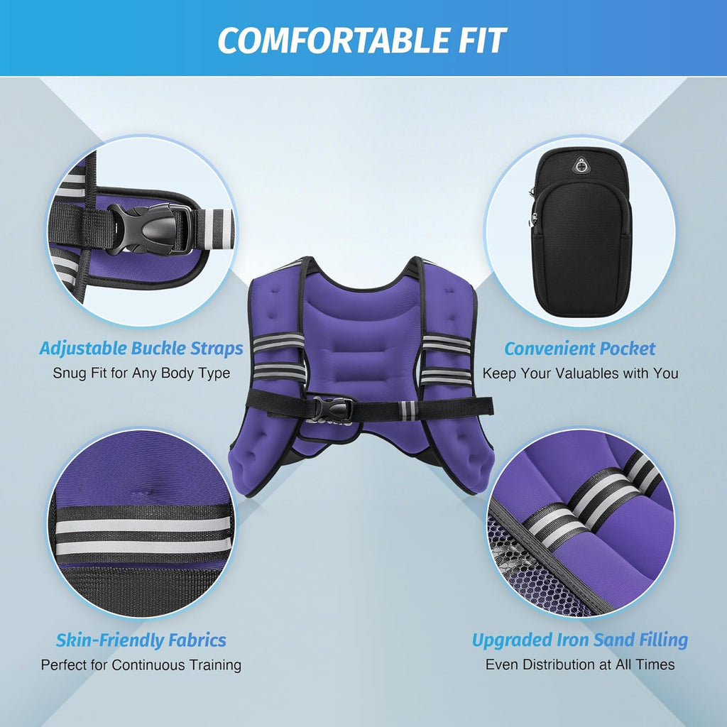 ZELUS Weighted Vest - Adjustable 6lb to 30lb for Enhanced Workout, Strength Training & Weight Loss