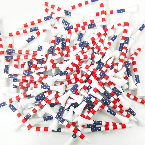 Dukars 3-1/4" Performance Golf Tees, Stars and Stripes, 100 Count