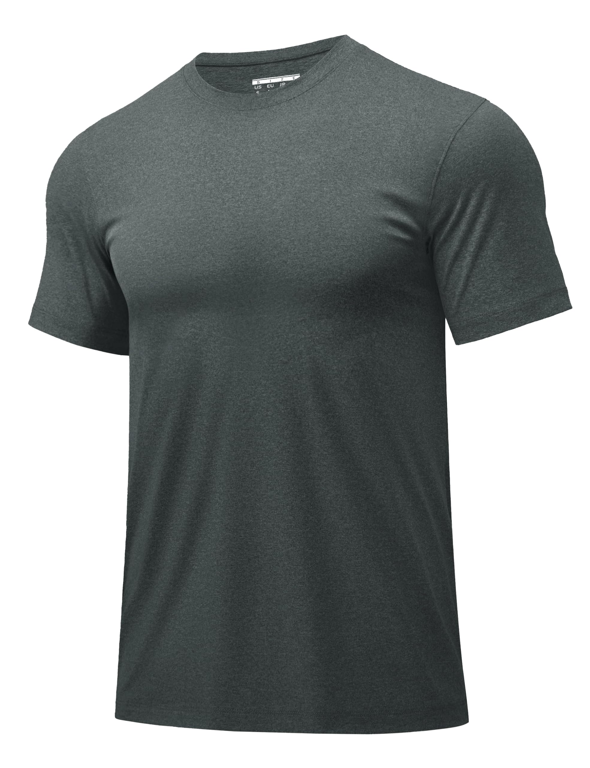 MAGCOMSEN Athletic Shirts for Men Short Sleeve Dry Fit Workout Shirts Moisture Wicking Gym Exercise Performance Shirt Dark Grey, L