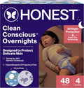The Honest Company Overnight Diapers - Hypoallergenic Comfort, Cozy Cloud + Star Signs | Size 4 (22-37 lbs), 48 Count
