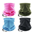 TiKOKEY 4PCS Winter Drawstring Headscarf Fleece Neck Gaiter Face Cover Neck Gaiters for Men Windproof Neck Warmer Men Gaiter Scarf