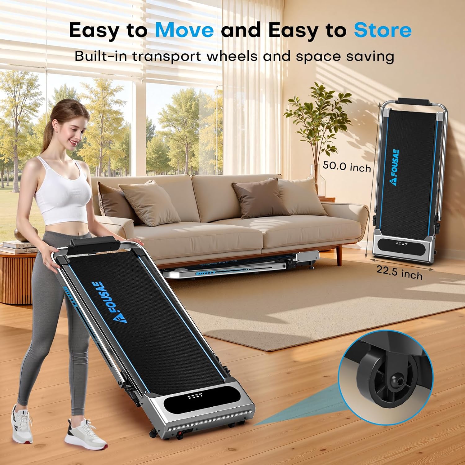 Walking Pad Treadmill - 6.2MPH Under Desk Design with 10% Incline | 350LBS Capacity, Remote Control & 12 HIIT Programs