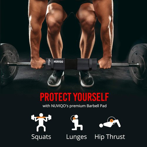 Barbell Pad - Squat & Hip Thrust Cushion for Standard/Olympic Bars | Comfort for Neck & Shoulders