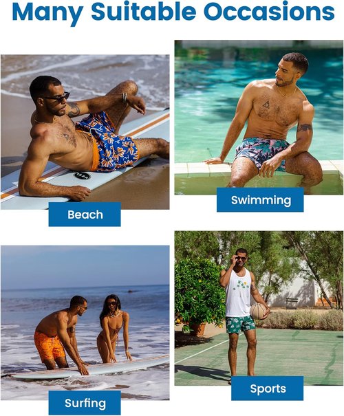 Maamgic Men's Swim Trunks - Quick Dry Bathing Suit with Compression Liner & Zipper Pockets | 5 Inch