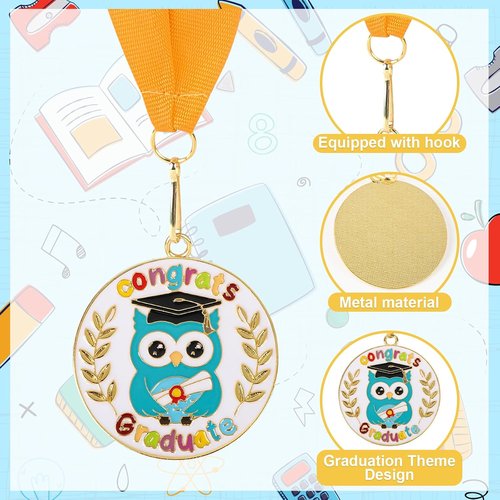 Kindergarten Graduation Medal - Kids Preschool Graduation Decorations with Neck Ribbon | 2 Metal Medals
