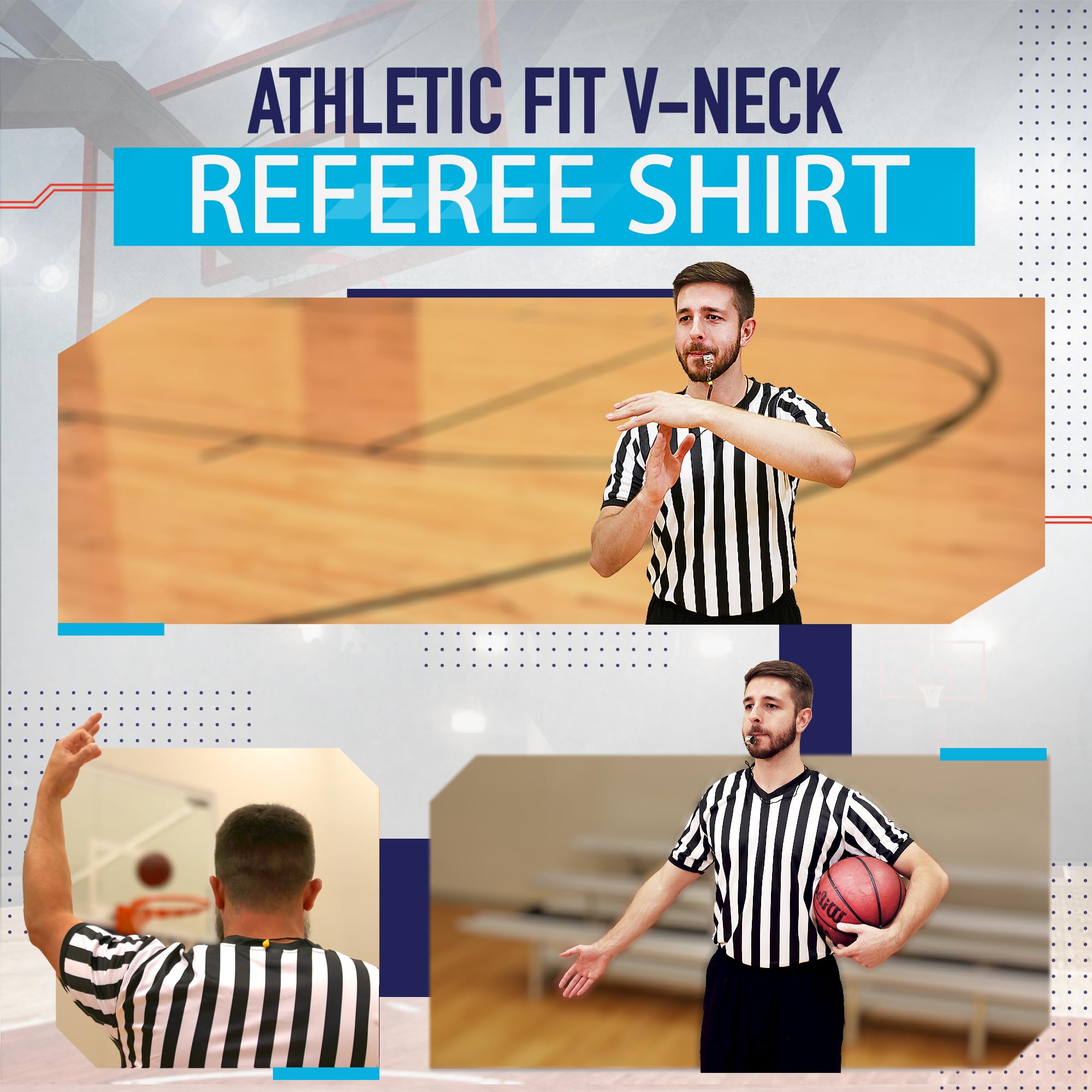 Murray Sporting Goods Men's V-Neck Referee Shirt | Men’s Official Short Sleeve Pro-Style V-Neck Officiating Halloween Costume (3X-Large)