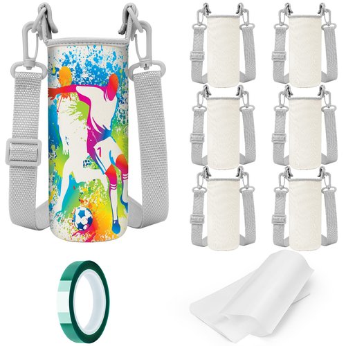 Piklodo Sublimation Blanks Water Bottle Carriers Bag 26oz Insulated Neoprene Water Bottle Holder Sleeve Tumbler Blank Pouch Cover for 750ml with Adjustable Strap for Adult Kids