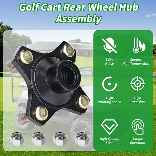10L0L Golf Cart Rear Wheel Hub Assembly Compatible with Club Car Precedent, Carryall, EX40 Engine 2015-2019 Golf Cart Models, OEM# 103995001, 1039950-01